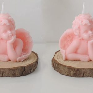 Angel Shaped Hand-carved Soy Scented Candle (2-pack), Pink, Home Decor