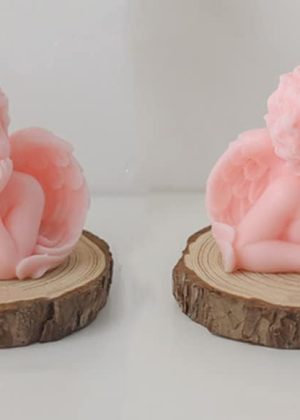 Angel Shaped Hand-carved Soy Scented Candle (2-pack), Pink, Home Decor