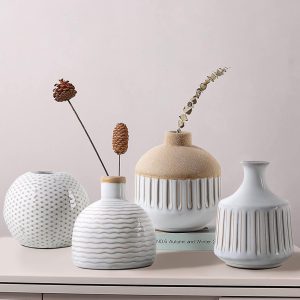Simple Small Ceramic Vase Set (4 pieces)