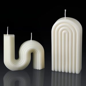 2-Pack Twisted Shaped Candle, Stylish Cone Candle, Simple Geometric Soy Wax Scented Art Decoration