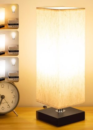 Small Bedside Table Lamps, Three Colors Available