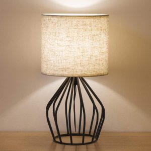 Black Modern Minimalist Table Lamp with Hollow Base
