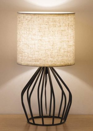 Black Modern Minimalist Table Lamp with Hollow Base
