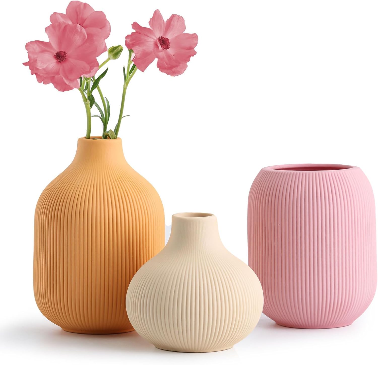 Ceramic Vase, Small Bohemian Style Vase Set, Suitable for Home Decor