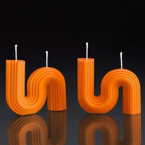 2-Piece Aesthetic Candle, Twisted Shape, Simple Geometric Soy Candle, Scented Art Decorative Handmade Candle