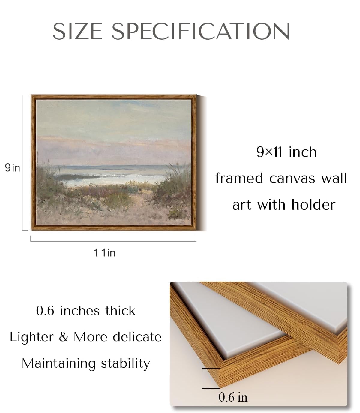 Framed canvas wall art, home decoration, classic coastal scenery bathroom decorative painting, farmhouse kitchen office bathroom art wall decoration - Image 2