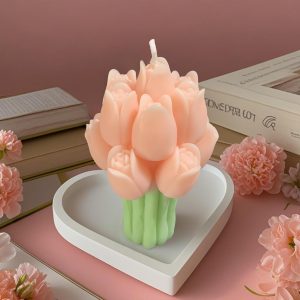 Pink Tulip Scented Candle, Premium Wax, Soothing Scent, Ideal Gift for Home Decor and Special Occasions, Enhances Home Beauty