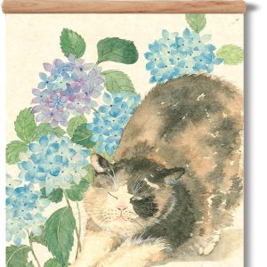 Cat scroll poster, wall decoration, cute, traditional ink style cat decorative painting
