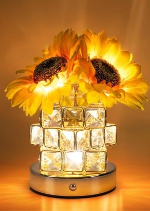 Rechargeable Touch Sunflower Table Lamp, Three-Color Dimming