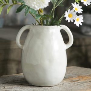 Modern Farmhouse Style Vase, Rustic Terracotta Vase, Decorative Ceramic Vase