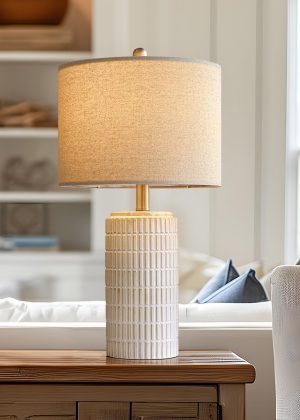 23-inch Ceramic Bedside Table Lamp