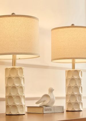 2-Pack 24-inch Modern Ceramic Table Lamp