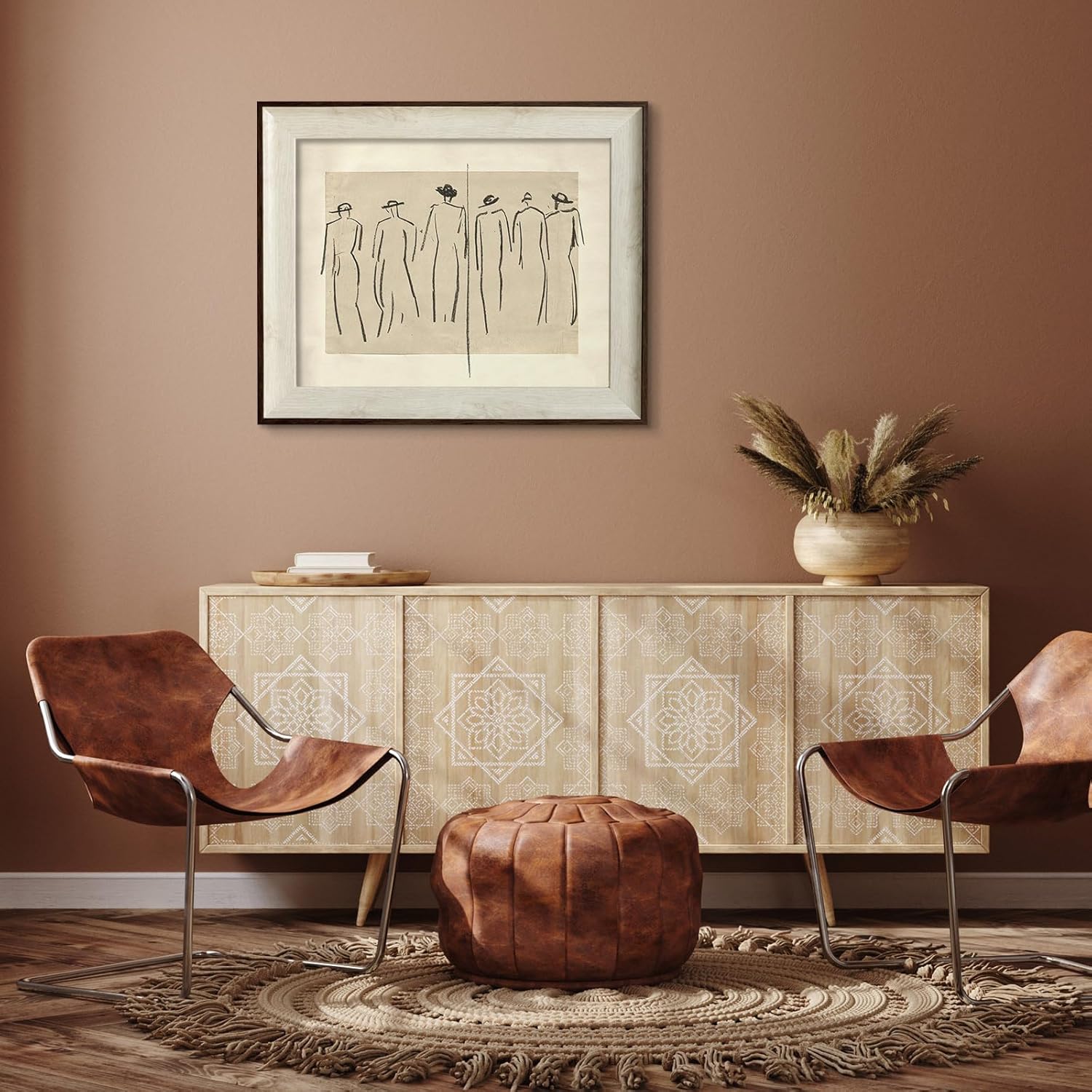 Abstract wall decoration, retro wall decoration with replaceable frames, creating a beautiful room aesthetic - Image 2