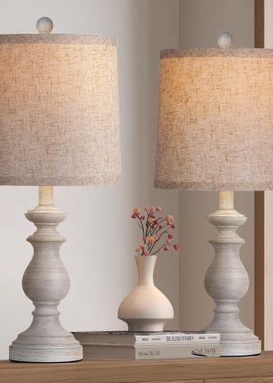 2-Pack 22-inch Traditional Country Farmhouse Style Table Lamp
