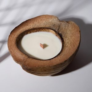 Scented Candle Clearance Sale, Wood Core Soy Wax Candle, Coconut Shell Packaging