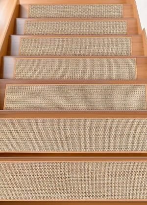 Stair treads for indoor wooden stairs, 8" x 30" (15-pack), non-slip, machine washable, suitable for children, the elderly, and pets, beige